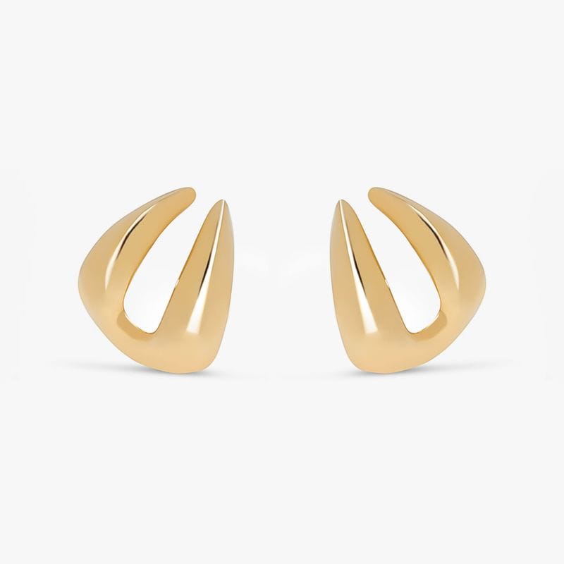 Brinco Garra Dupla em Prata 925 com Banho de Ouro Amarelo 18k