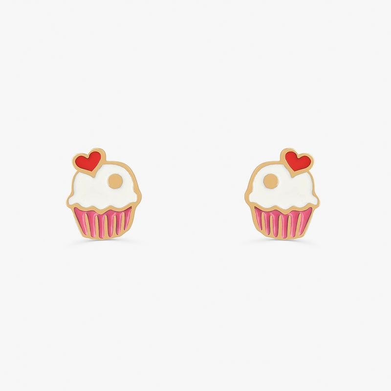 Brinco Cupcake em Ouro Amarelo 18k