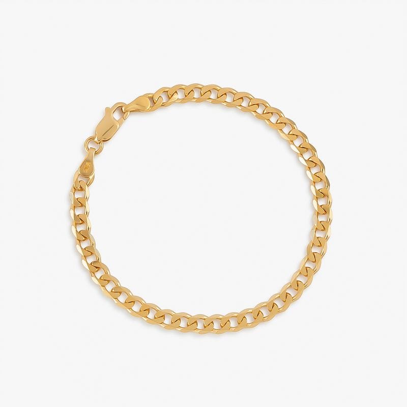 Pulseira Elos em Prata 925 com Banho de Ouro Amarelo 18k - 18 cm