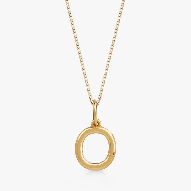 Pingente Letra O em Ouro Amarelo 18k