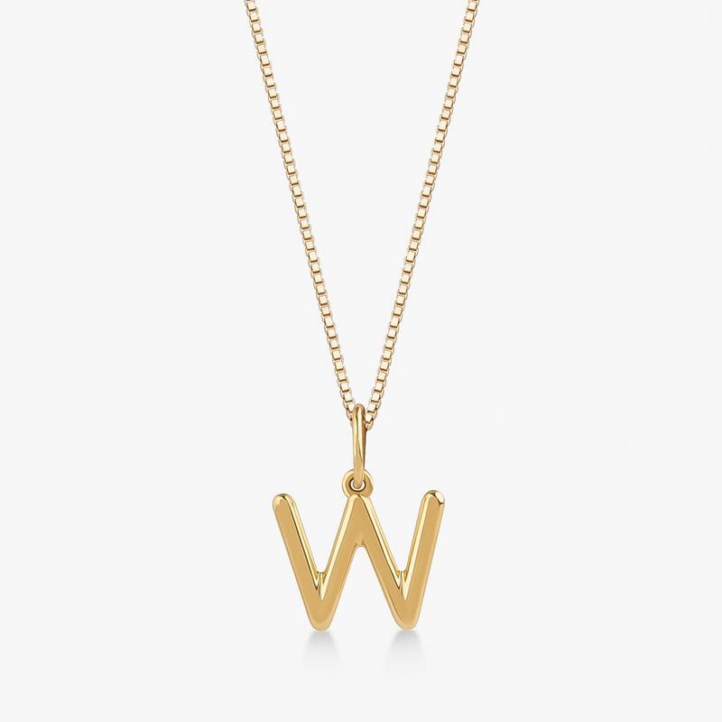 Pingente Letra W em Ouro Amarelo 18k