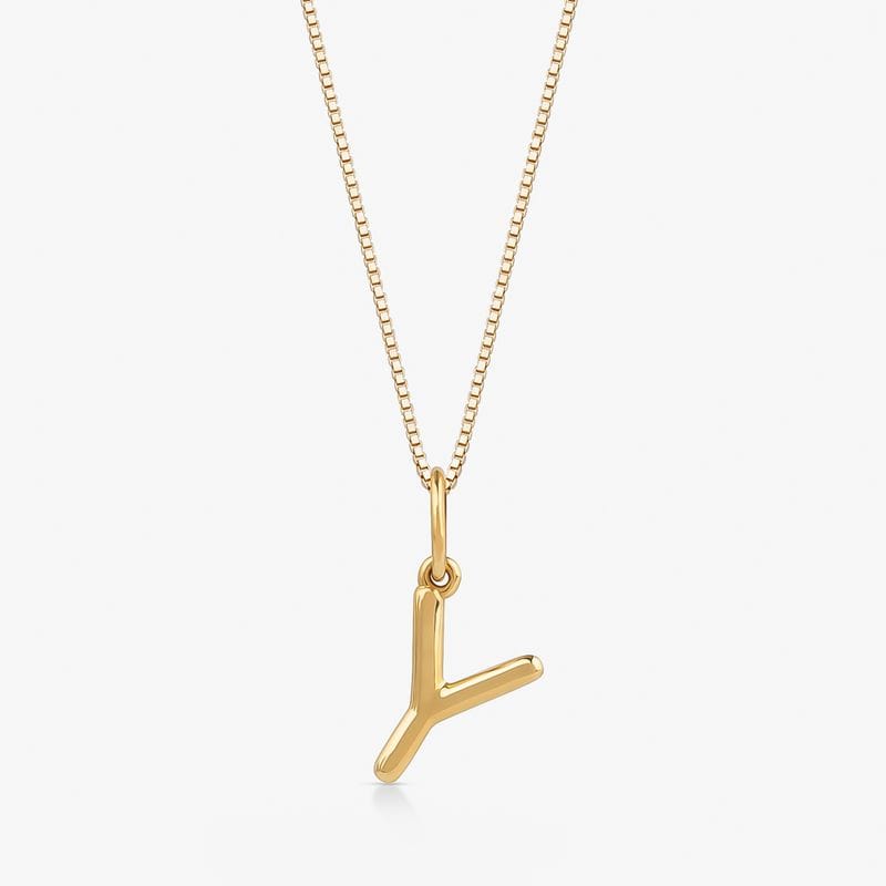 Pingente Letra Y em Ouro Amarelo 18k
