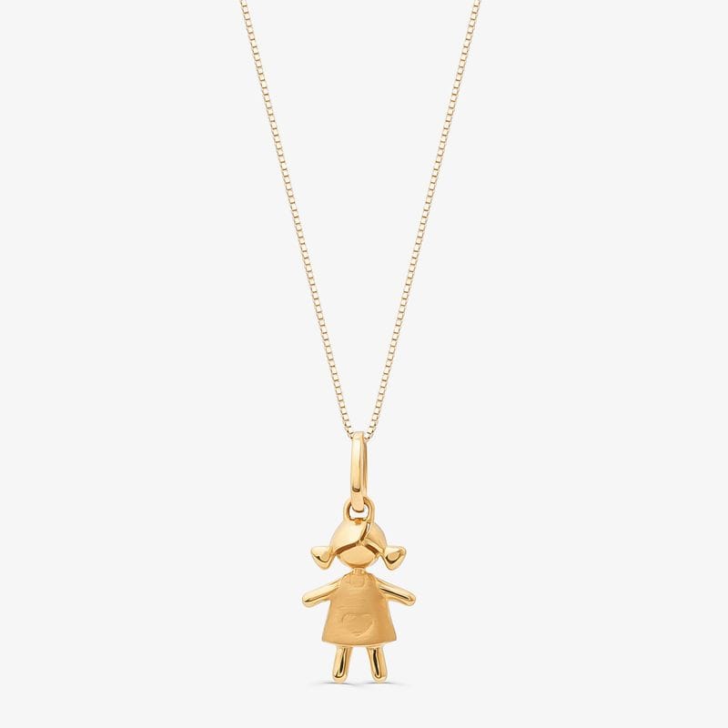 Pingente Menina em Ouro Amarelo 18k