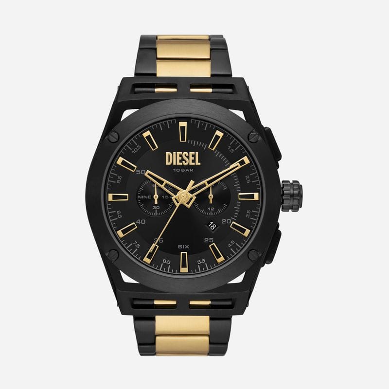 Vista principal Relógio Diesel Masculino em Aço Preto e Dourado Diesel