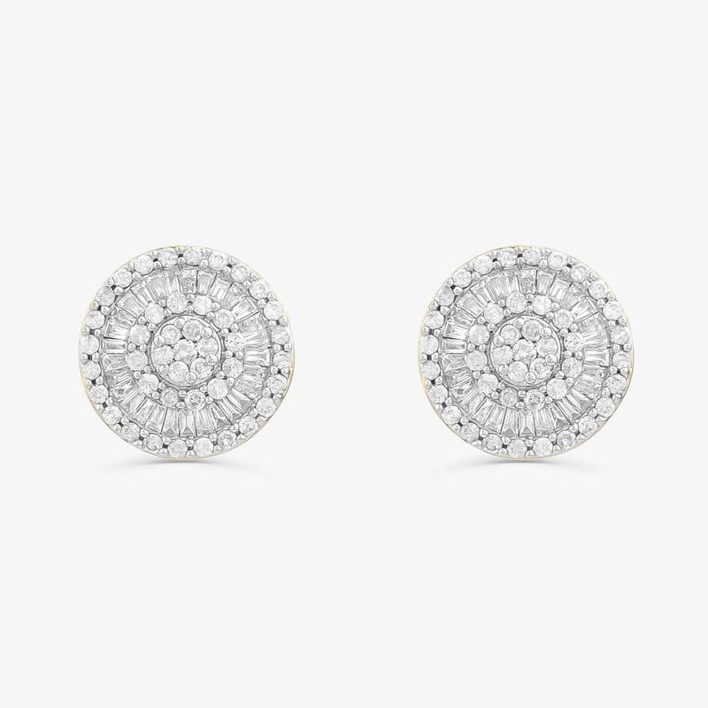 Brinco Stud com Diamantes em Ouro Amarelo 18k - 14 mm