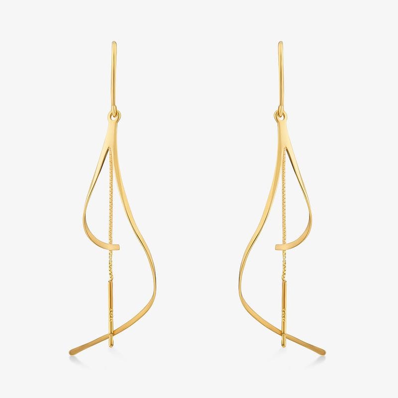 Brinco Fitas em Ouro Amarelo 18k