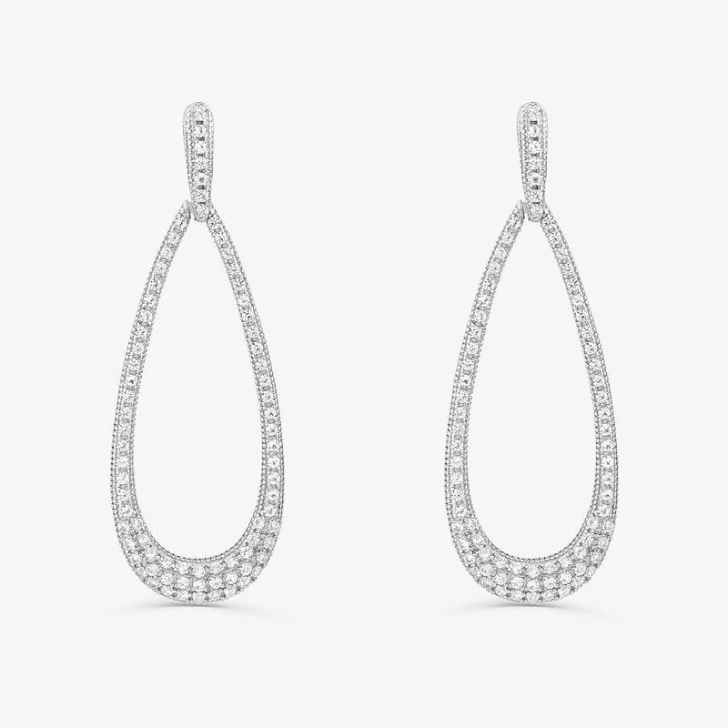 Brinco Pave Gota com Safiras em Prata 925