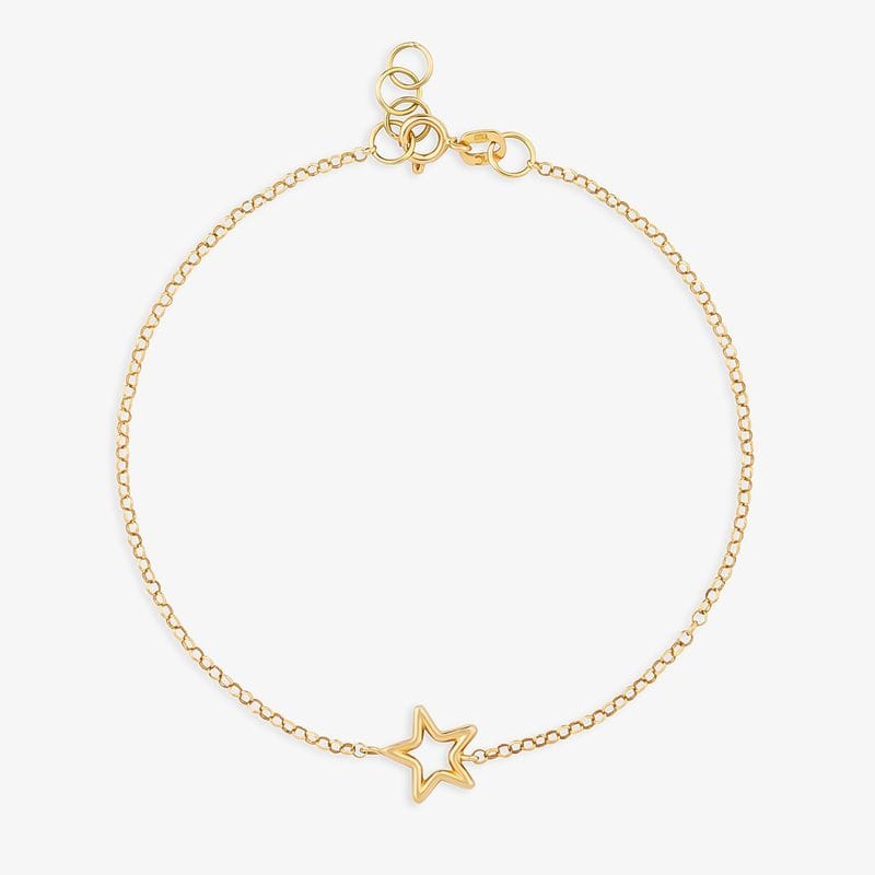 Pulseira Estrela em Ouro Amarelo 18k - 18 cm