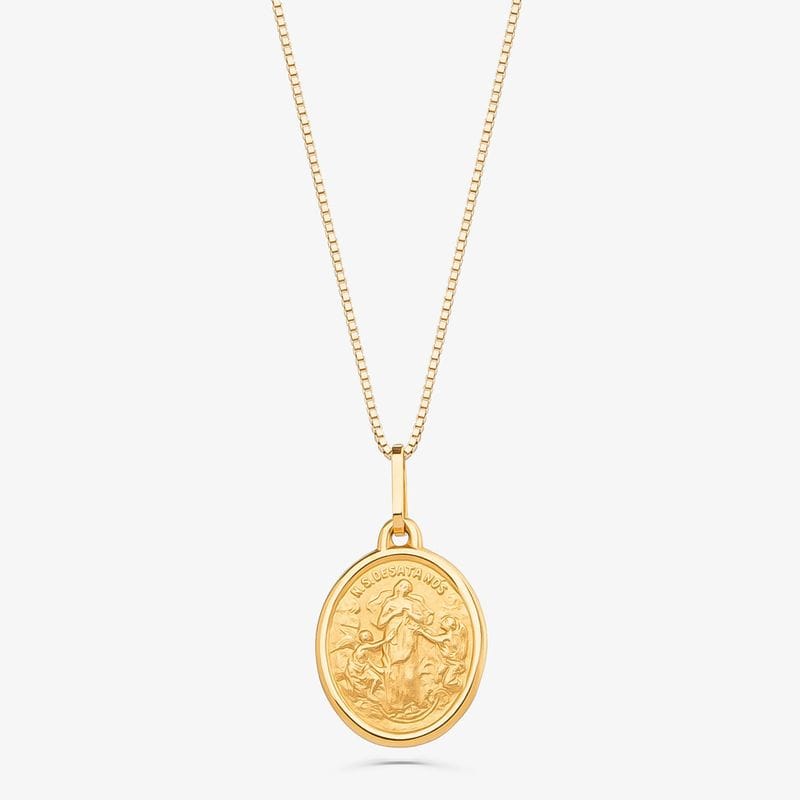 Pingente Nossa Senhora Desatadora dos Nós em Ouro Amarelo 18k