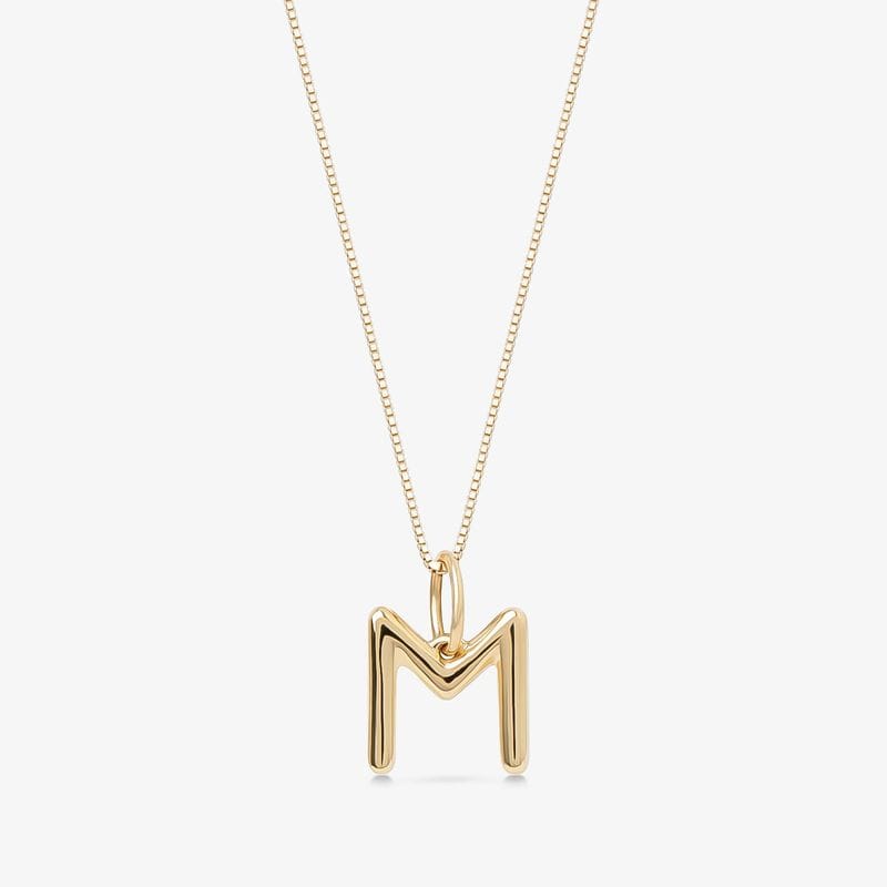 Pingente Letra M em Ouro Amarelo 18k