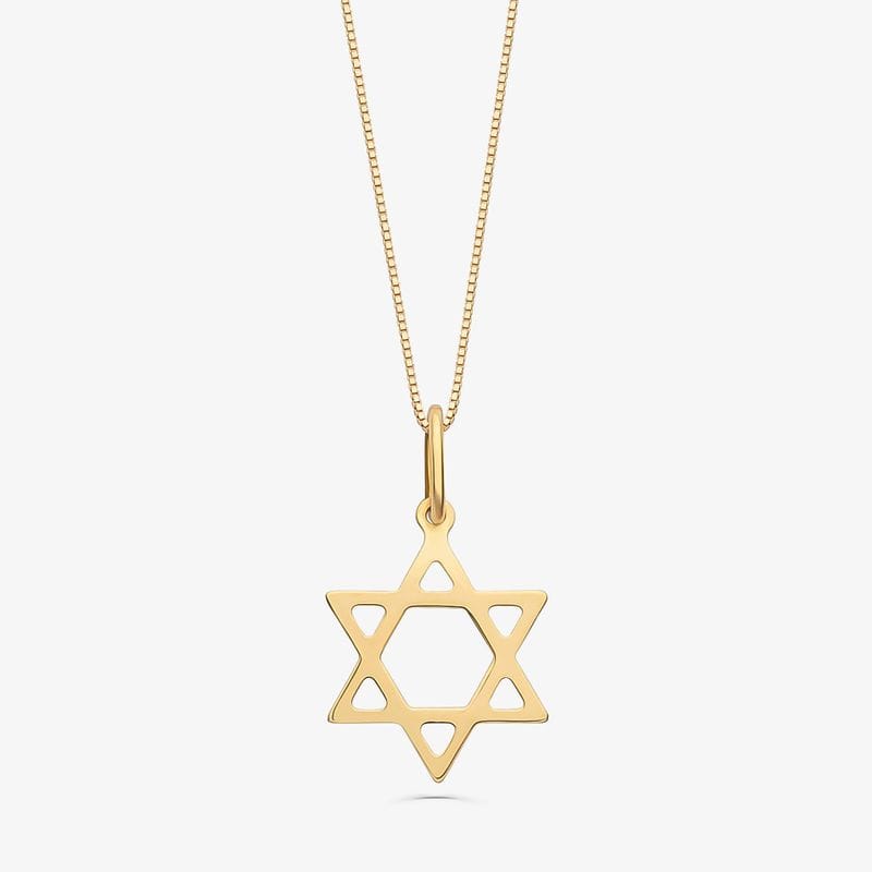 Pingente Estrela de Davi em Ouro Amarelo 18k