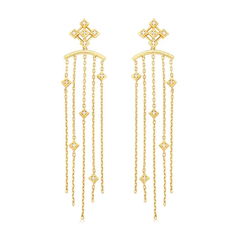 Brincos com Diamantes, em Ouro Amarelo 18K