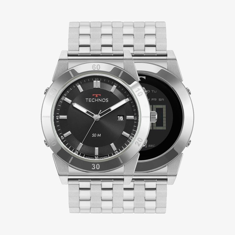 Relógio Technos Masculino em Aço Prateado 1S13CS/1P