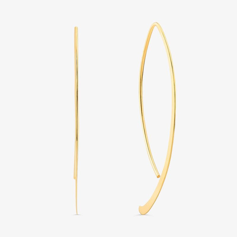 Brinco Argola Navete em Ouro Amarelo 18k - 46mm