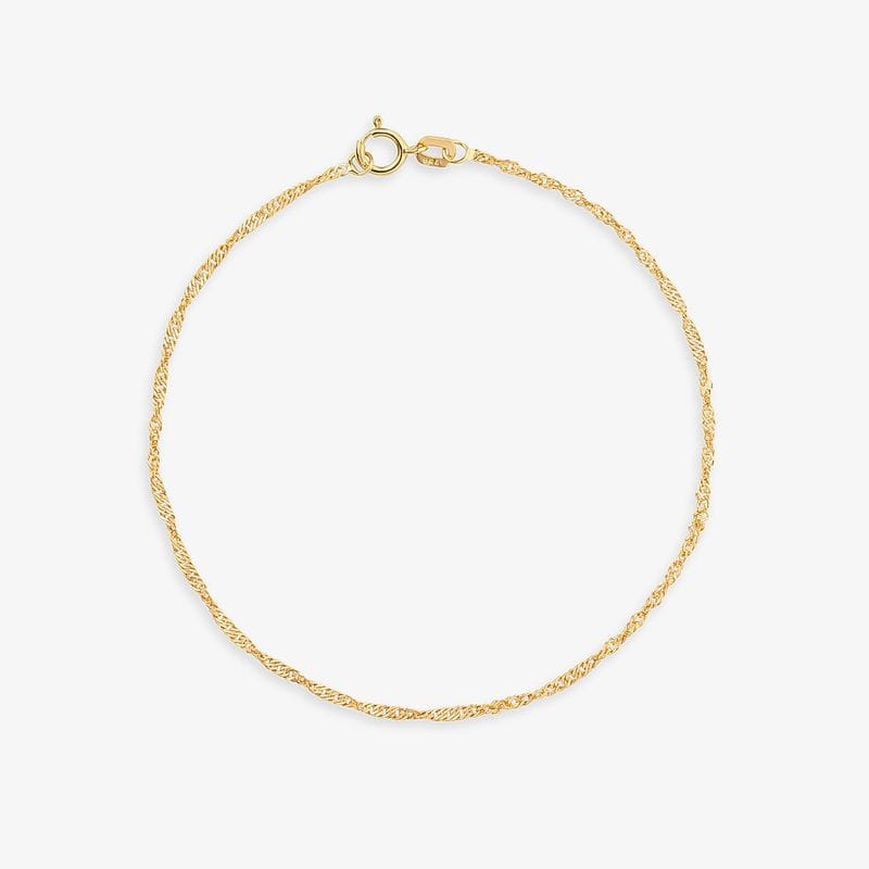 Pulseira Malha Singapura em Ouro Amarelo 18k - 18 cm