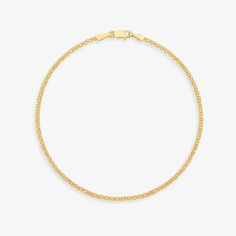 Pulseira Malha Bismarck em Ouro Amarelo 18k - 19 cm