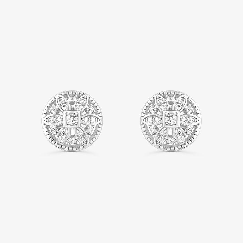 Brinco Flor Cravejado em Prata 925