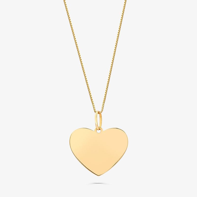 Pingente Coração Personalizável em Ouro Amarelo 18k