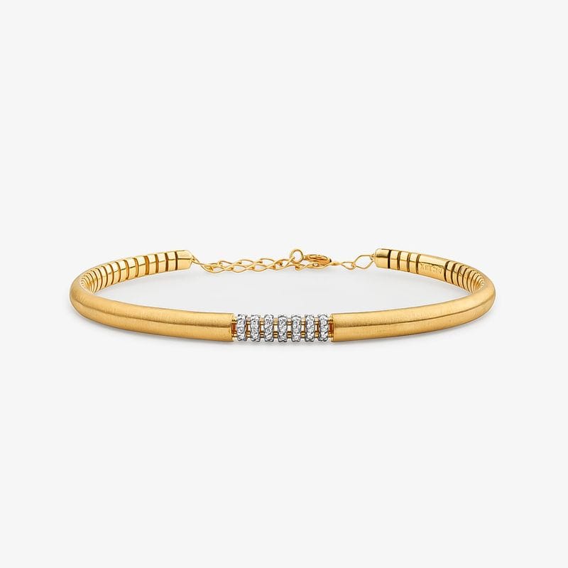 Pulseira com Diamantes em Ouro Amarelo 18k - 17cm
