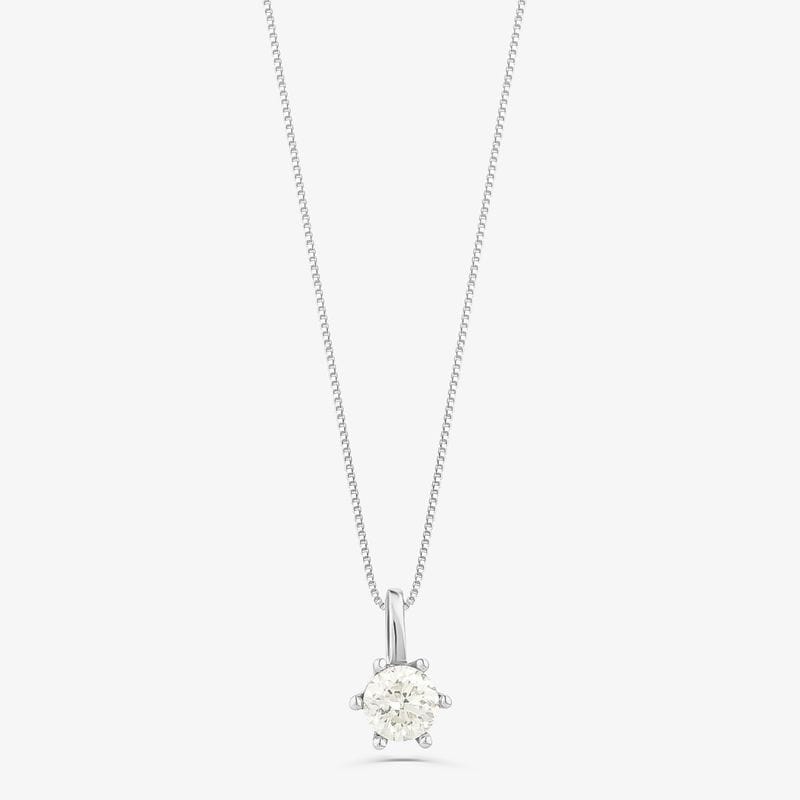 Pingente em Ouro Branco 18K com Diamante