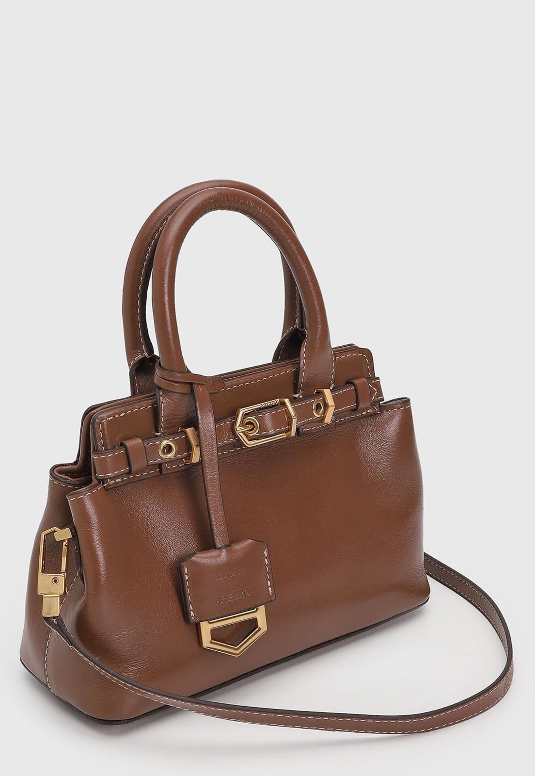 Vista 2 Bolsa Feminina Arezzo Média Estruturada Arezzo marrom