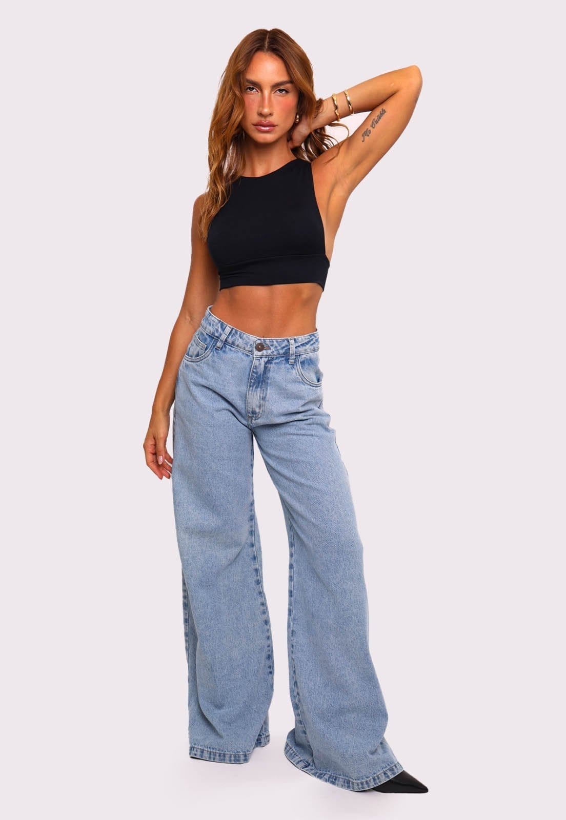 Vista 2 calça pantalona taylor Mundo Lolita mundololita jeans