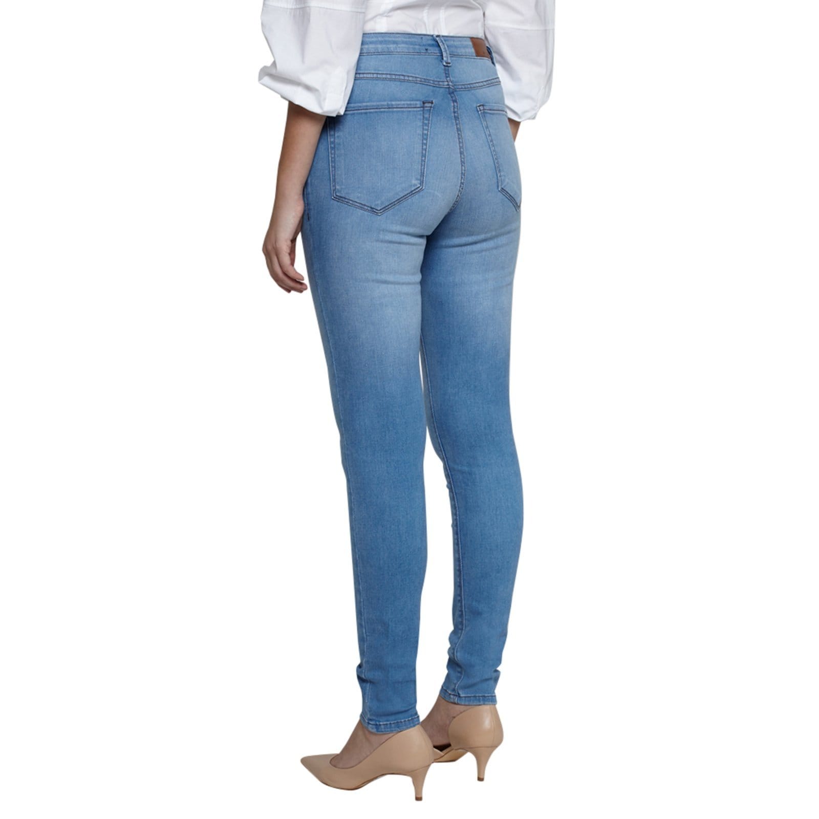 Vista 2 Calça Jeans Dudalina Cigarrete In24 Feminino Dudalina azul