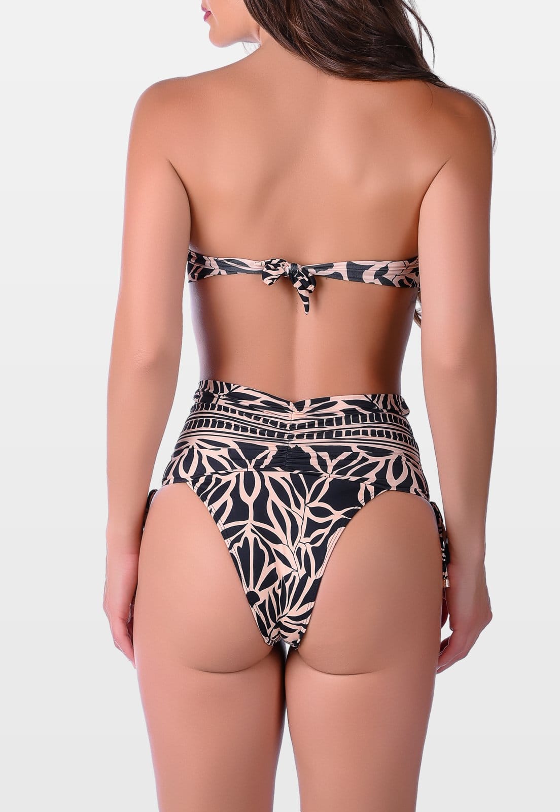 Vista 2 Biquíni Summer Soul Tomara que Caia Bojo Meia Taça Hot Pants Com Amarração Preto Summer Soul bege/estampado