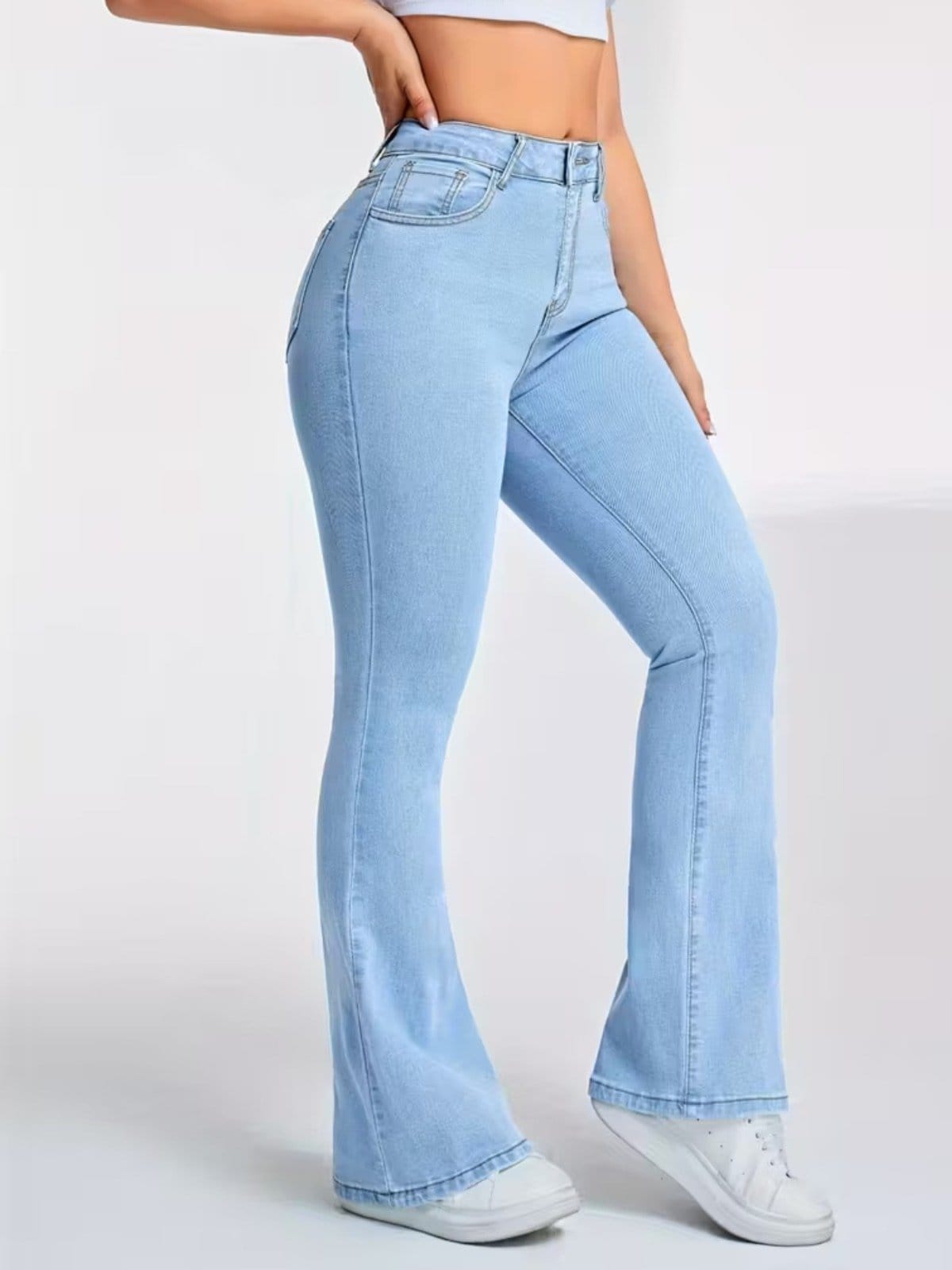 Calça Flare Feminina Sk Jeans casual e confortável ideal dia a dia Delave