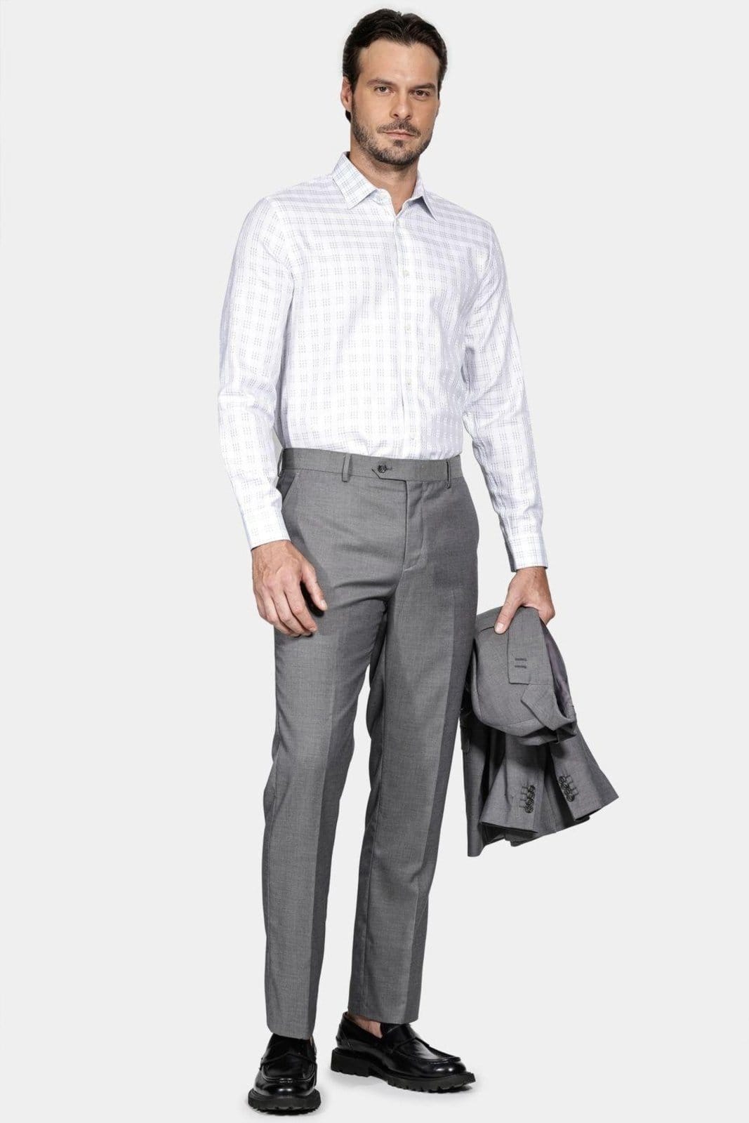 Vista 2 Camisa Aramis Manga Longa Slim Algodão Fio 100 Aramis branco