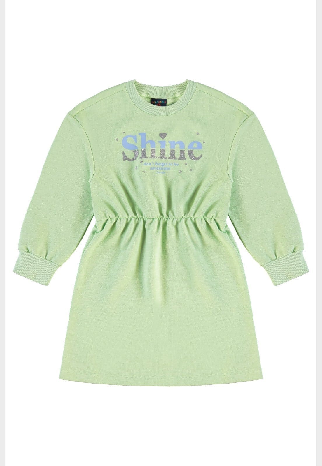 Vista 2 Infantil - Vestido Moletom Sem Felpa Guloseima GULOSEIMA verde