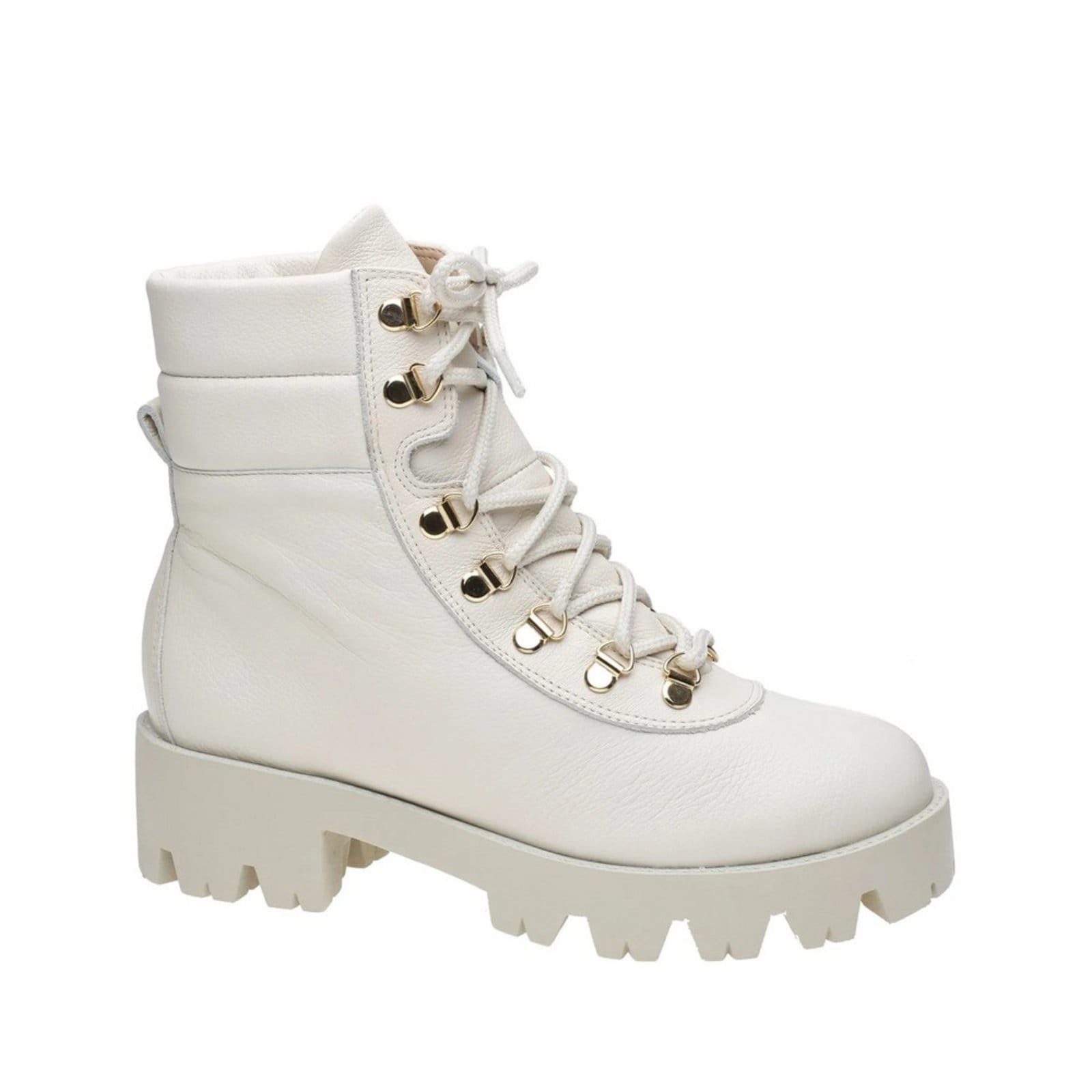 Bota Off White Couro Cano Curto Tabita 10333081