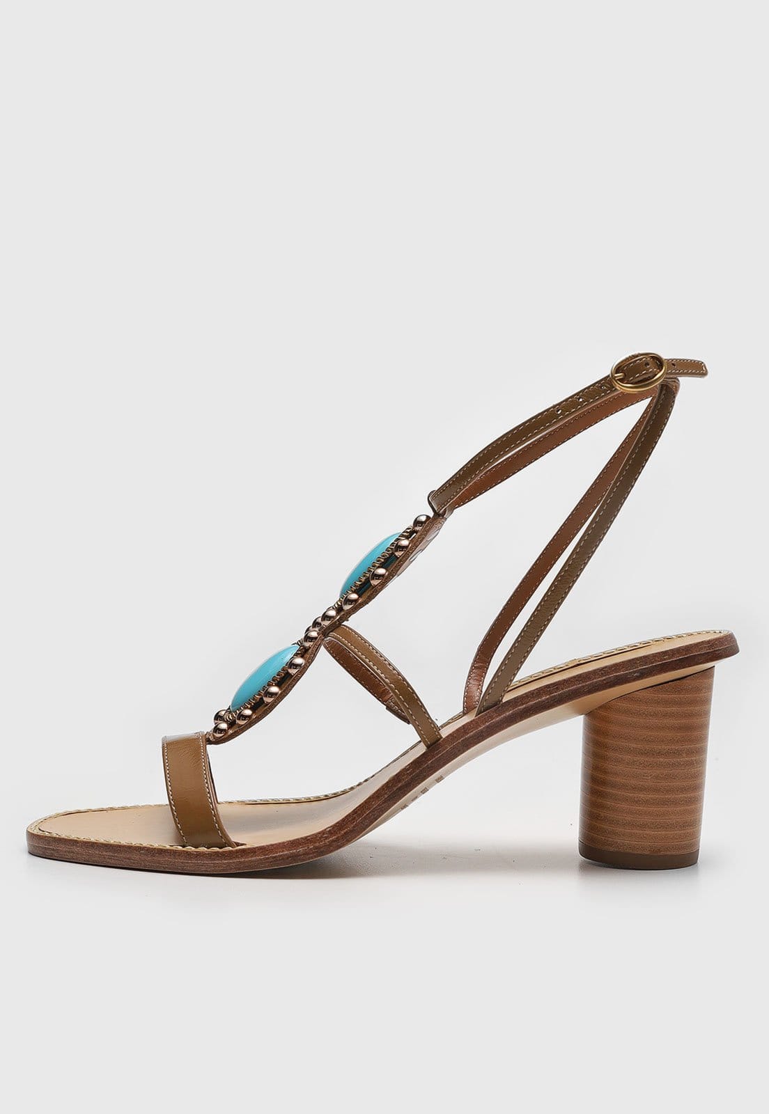 Sandália Feminina Lança Perfume Salto Bloco Pedraria