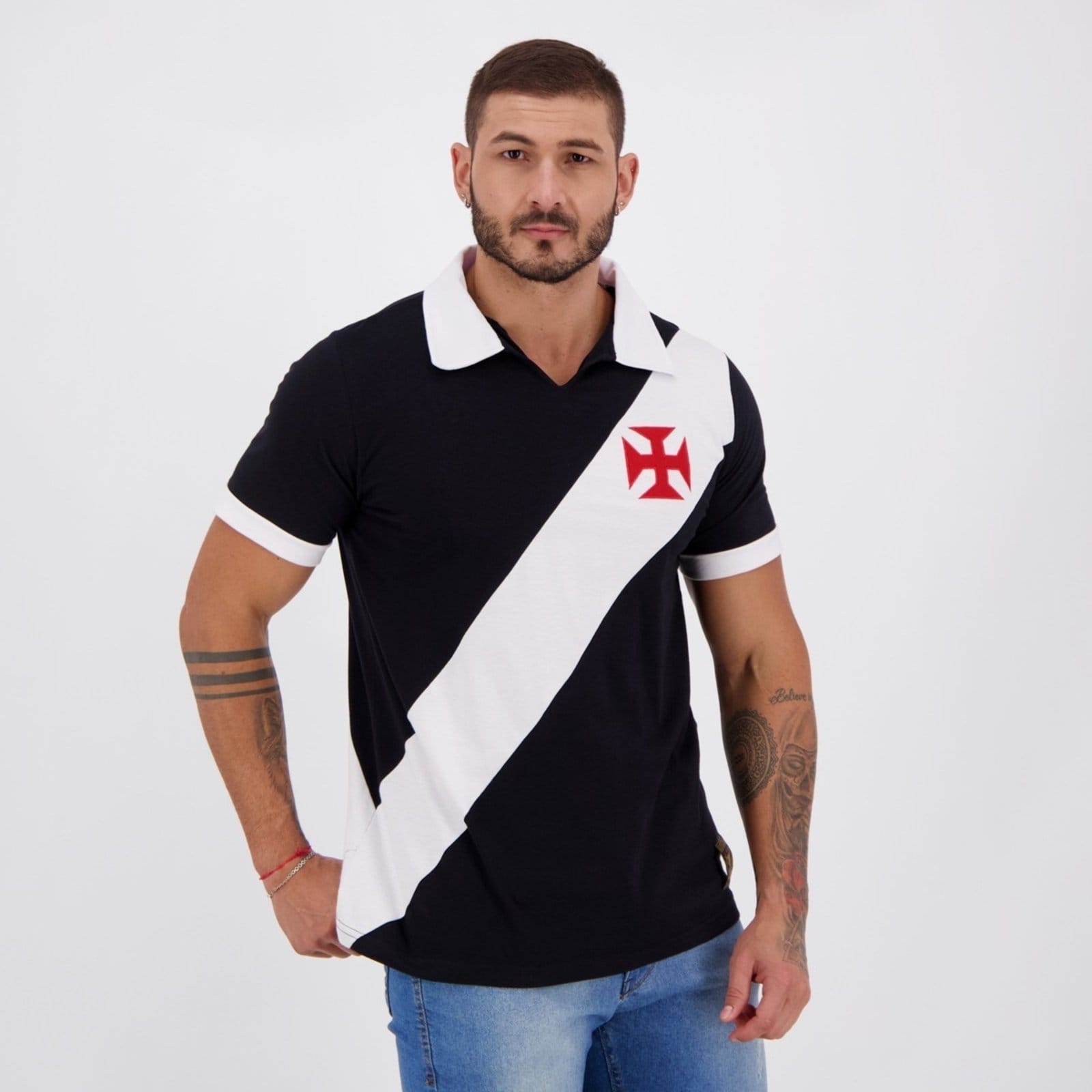 Vista 2 Polo Vasco Paris Retrô braziline preto