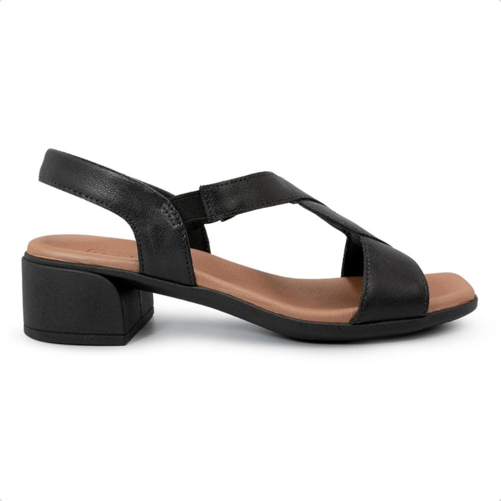 Sandália Usaflex Feminino Bico Quadrado Couro AN27003