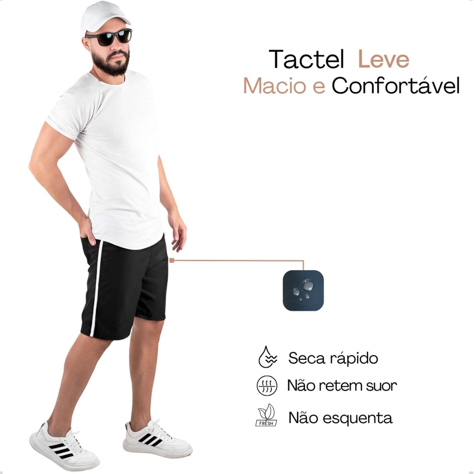 Vista 2 Kit 2 Bermuda Masculina Short Tactel Academia Treino Frent's cinza/grafite/multicolorido/preto