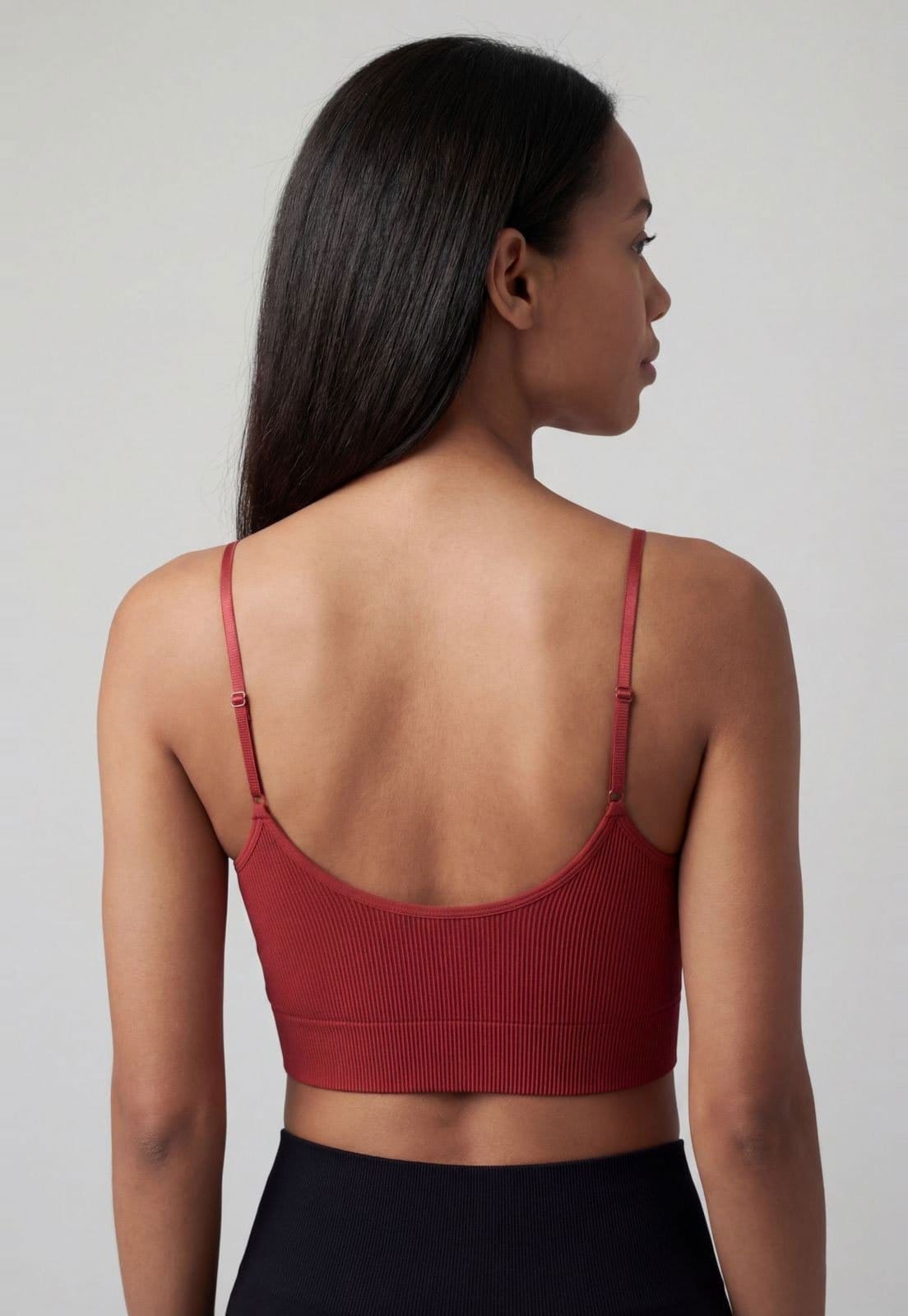 Vista 2 Top Feminino Hope Alças Finas Bojo Removível Hope vermelho