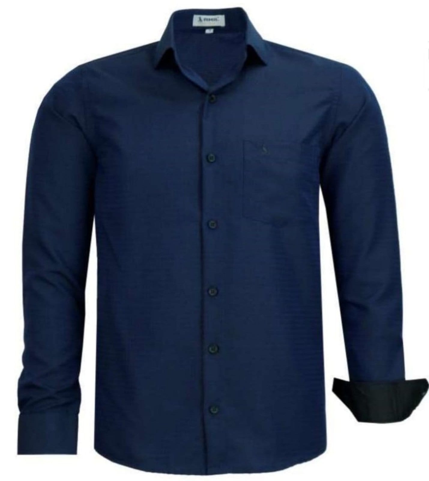 Camisa Social Amil Comfort Gets Macia Poliéster Fácil de Passar Manga Longa Marinho