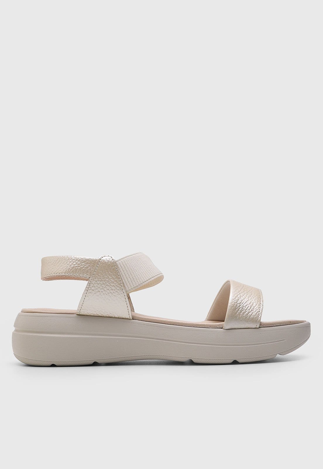 Vista 2 Sandália Feminina Usaflex Tiras Plataforma Off-White Usaflex off-white white