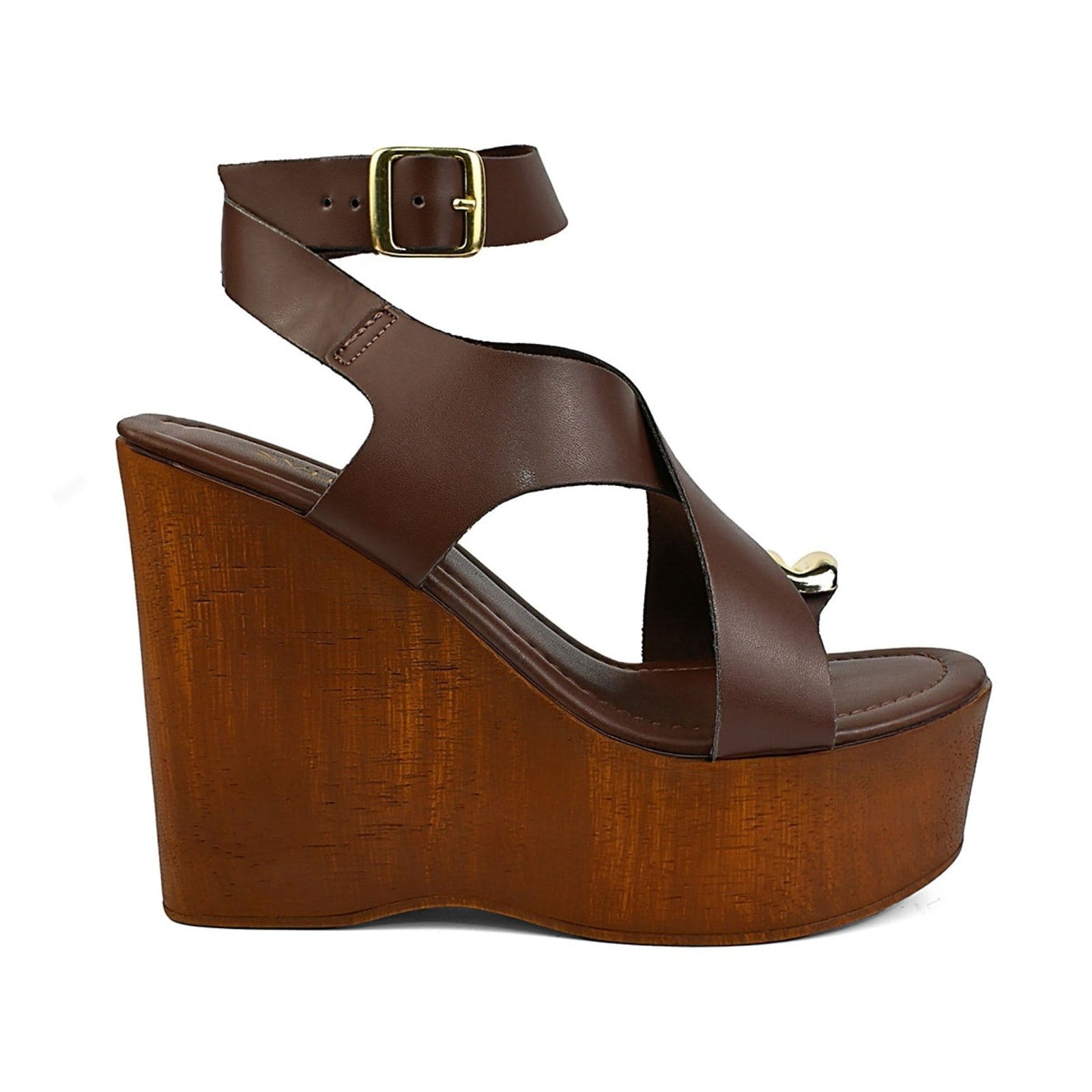 Sandália Feminina Plataforma Zature Confortável Blogueira Salto Alto Grosso Anabela Enfeite Metalizado Tiras