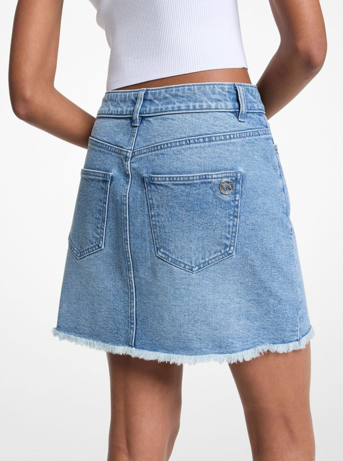 Vista 2 Saia Frayed Curta De Algodão Jt570iqeb1906 Michael Kors azul