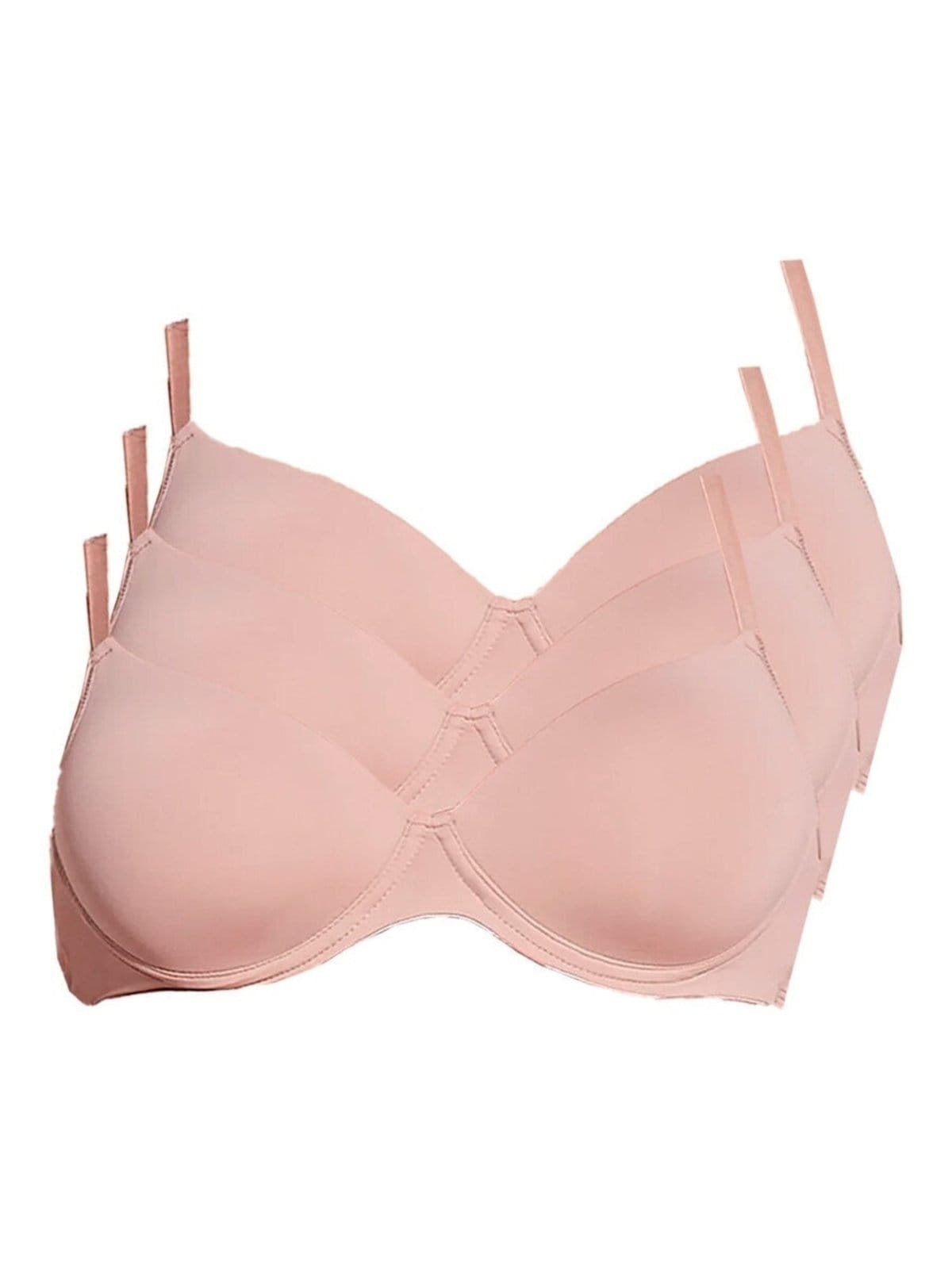 Vista principal Kit com 3 Sutiãs com Aro e Bojo Hope 2484 Taça B Hope bege