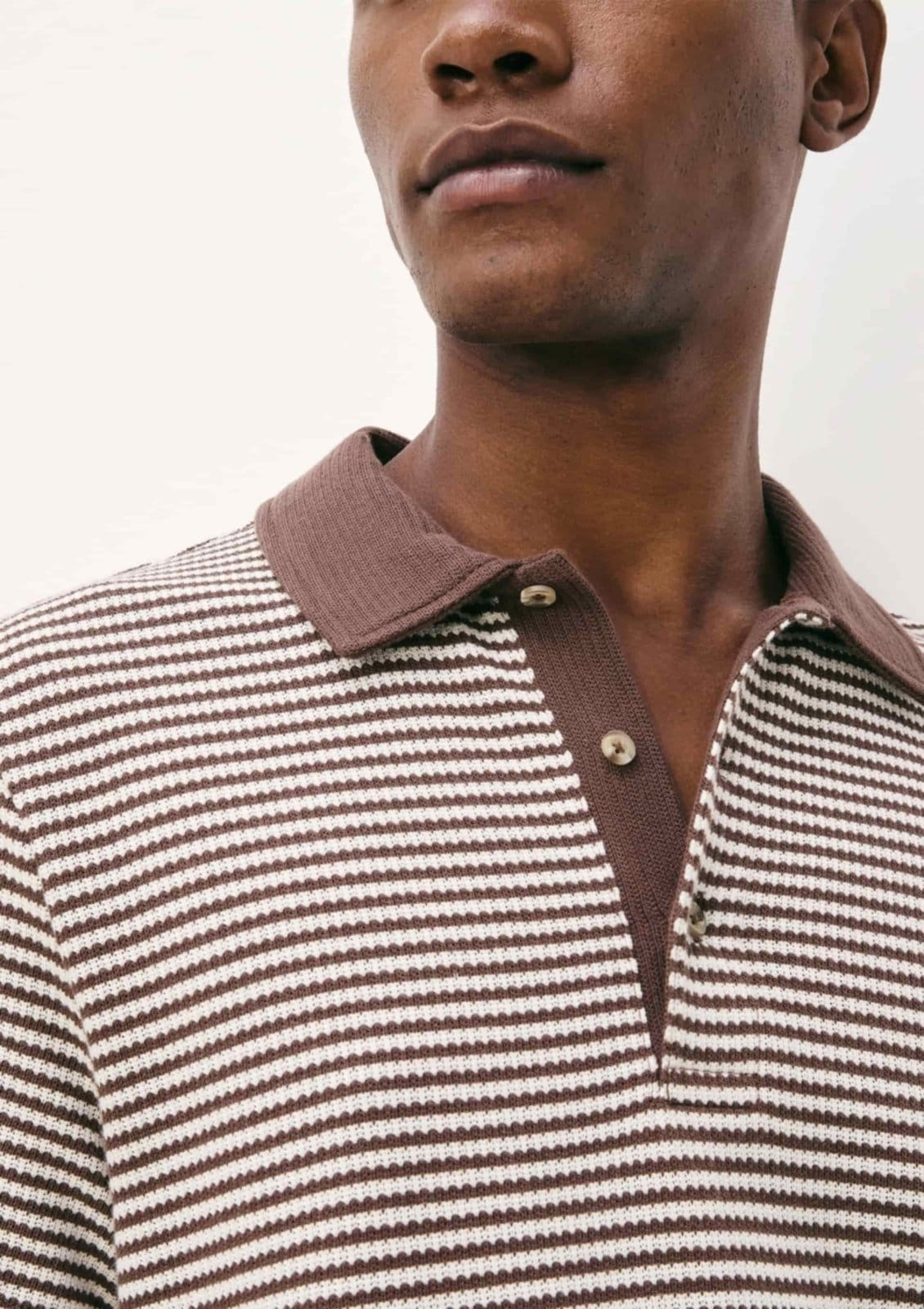 Vista 2 Camisa Polo Masculina Manga Curta Fio Tinto Hering bege