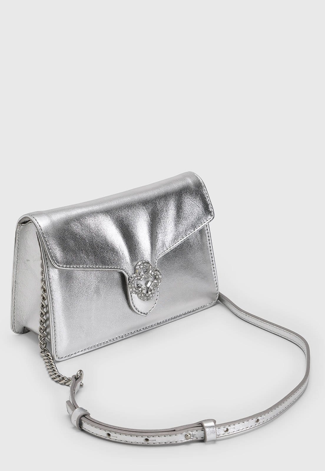 Vista 2 Bolsa Feminina Capodarte Média Metalizada Capodarte prata
