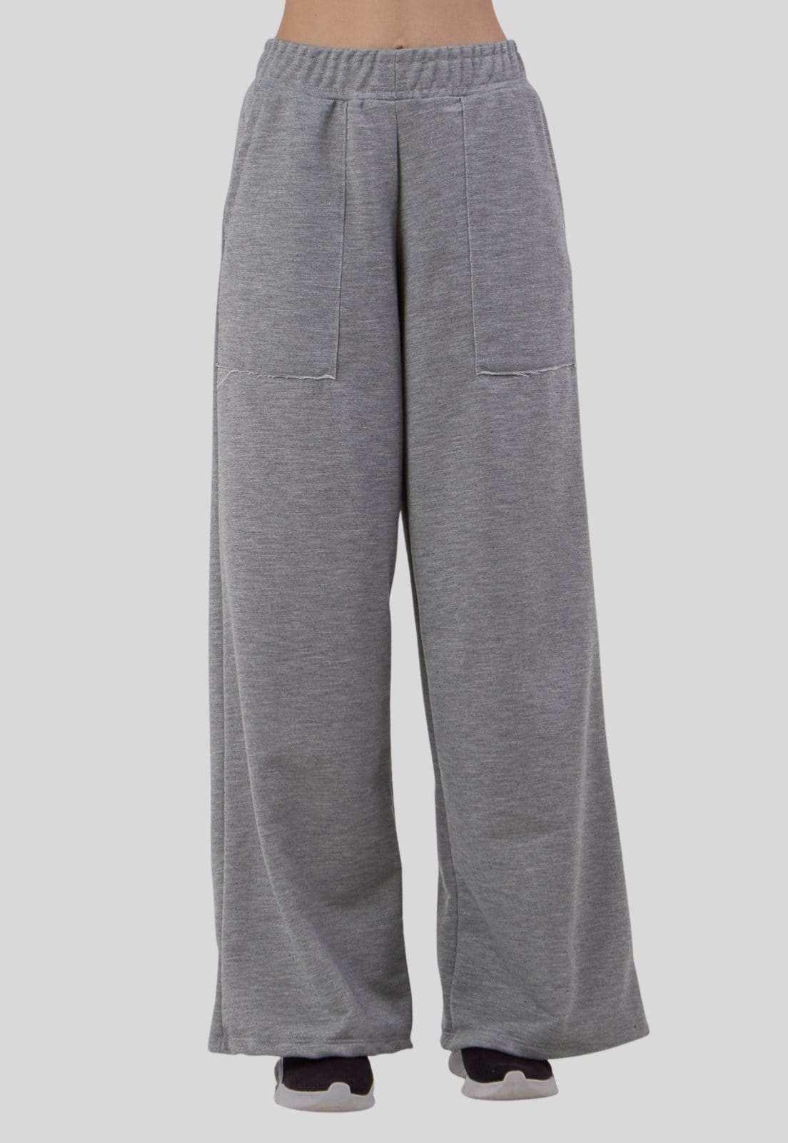 Calça Wide Legging Feminina com Bolso Moletinho