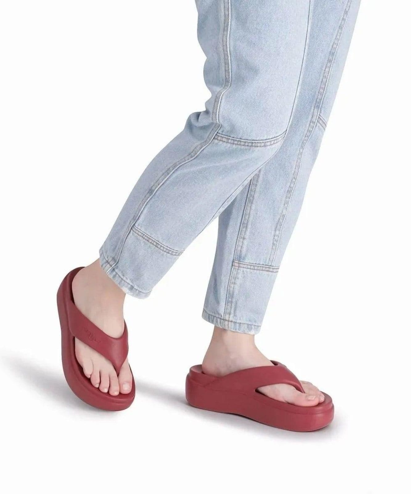 Vista 2 Tamanco Piccadilly Marshmallow Flatform Vinho Piccadilly incolor