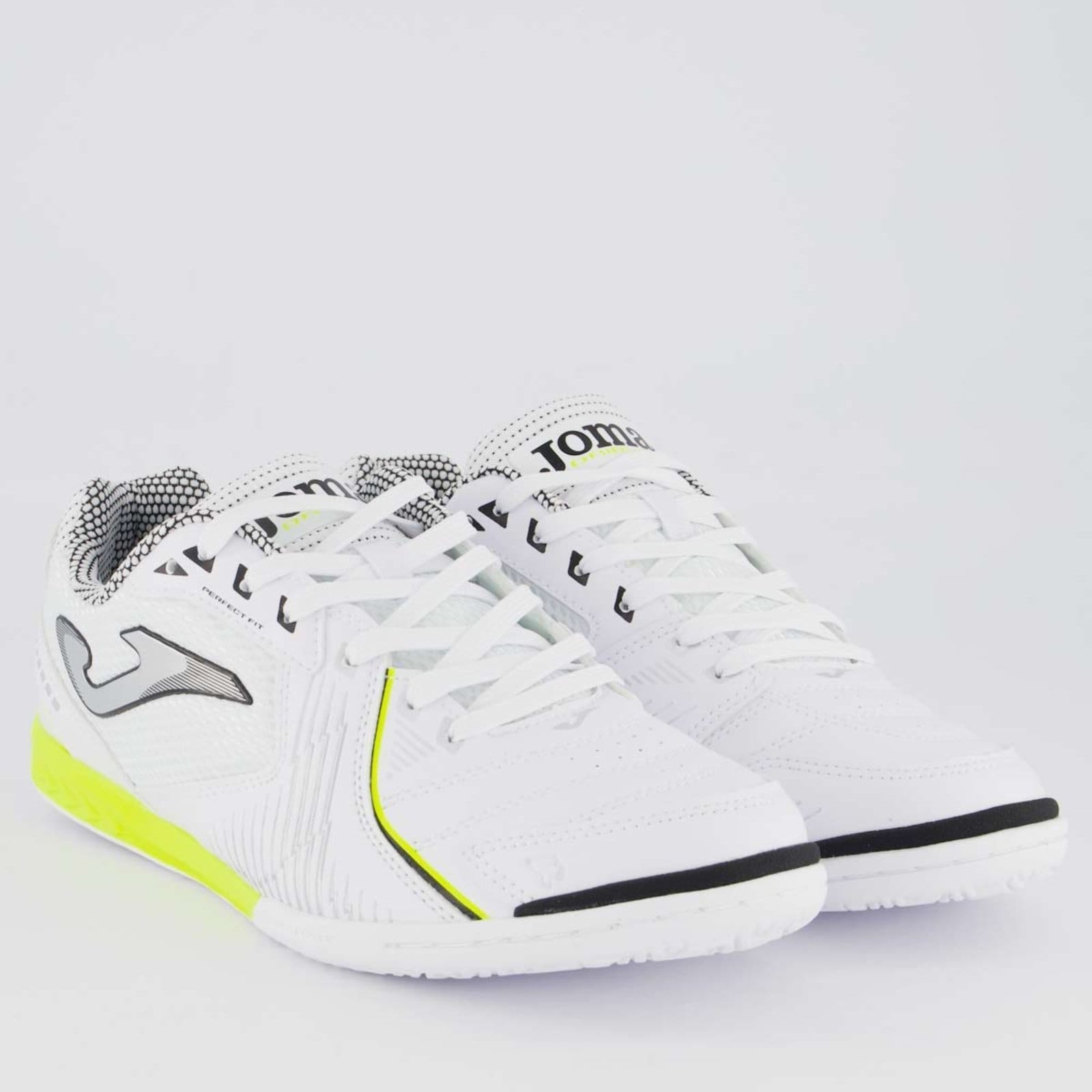 Vista 2 Chuteira Joma Dribling Futsal Branca e Cinza Joma branco