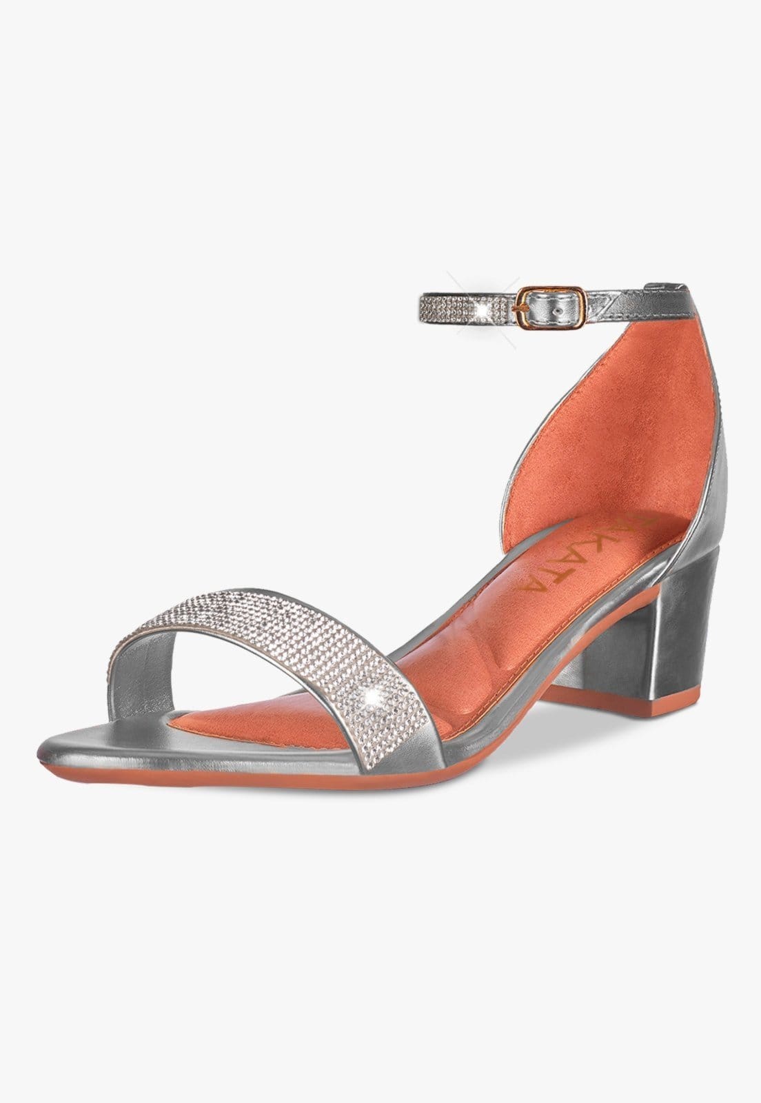 Sandália Feminina Salto Quadrado Grosso Baixo Manta Strass Brilho Confortável Sapato Festa