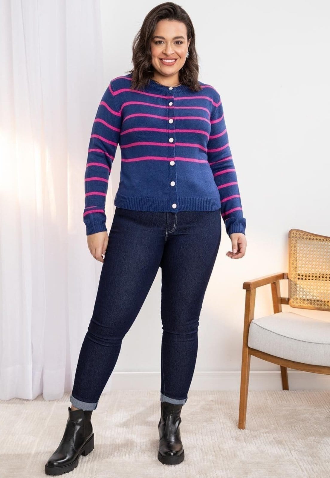 Casaco Em Tricô Com Botões - 2