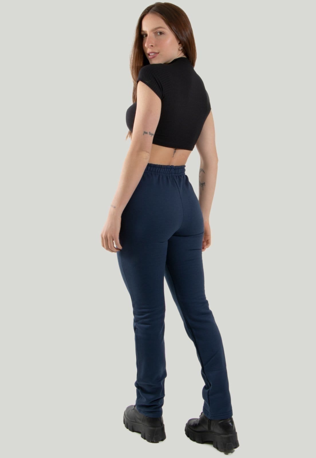Vista 2 Calça Moletom Diluxo Boca Larga Feminina Diluxo azul